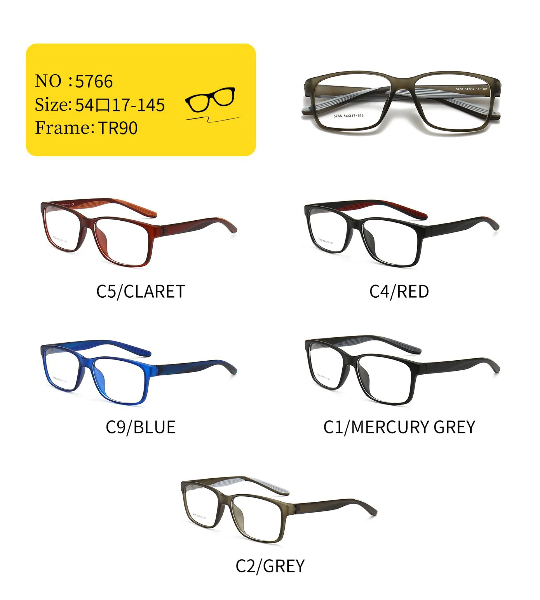New Mode Tr90 Optical Eyeglasses Frames Fashion Eyeglasses Frames