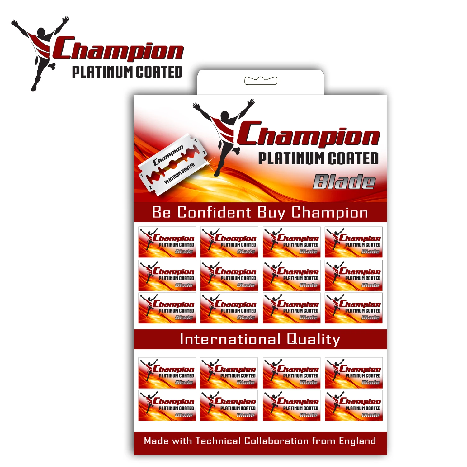 CHAMPION PLATINUM COATED Double Edge Safety Razor Blade