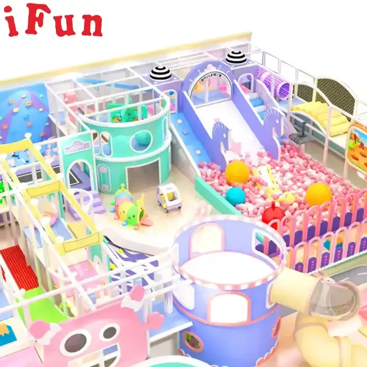 Ifun Macaron Theme Customized Indoor SOFT Playground Maze Indoor Soft Play Area for FUN