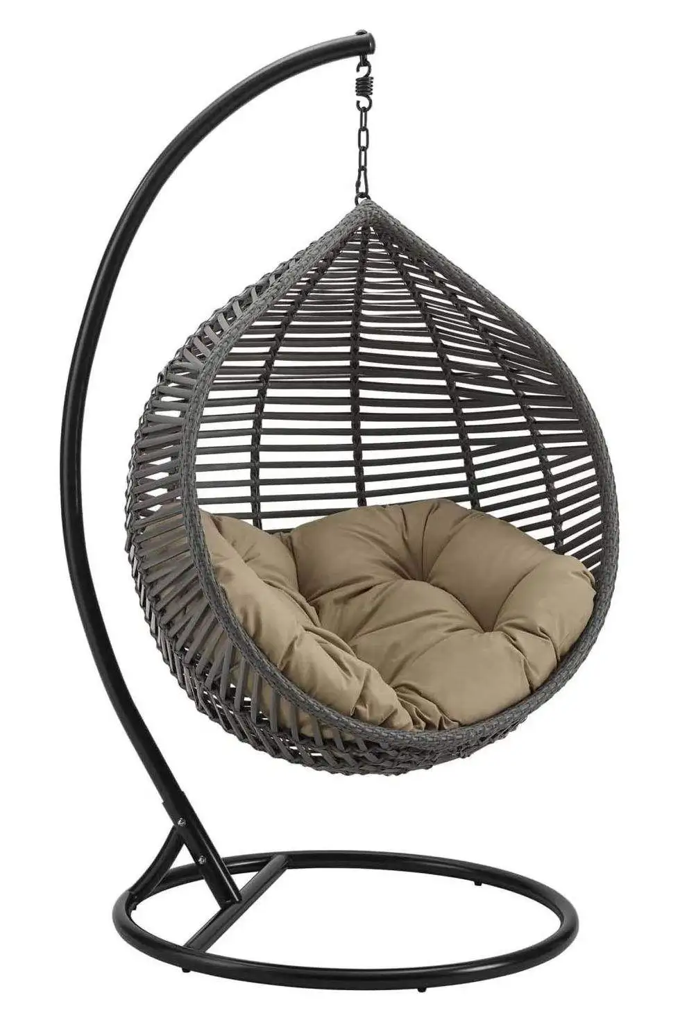 Indoor Outdoor Acrylic Modern Hanging Swing Chair Bamboo Patio Rattan