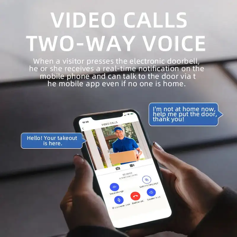 U9 Video Doorbell Visual Voice Real-time Intercom Chime HD Night Vision IP Camera WiFi Smart Alarm PIR Door Bell Home Security