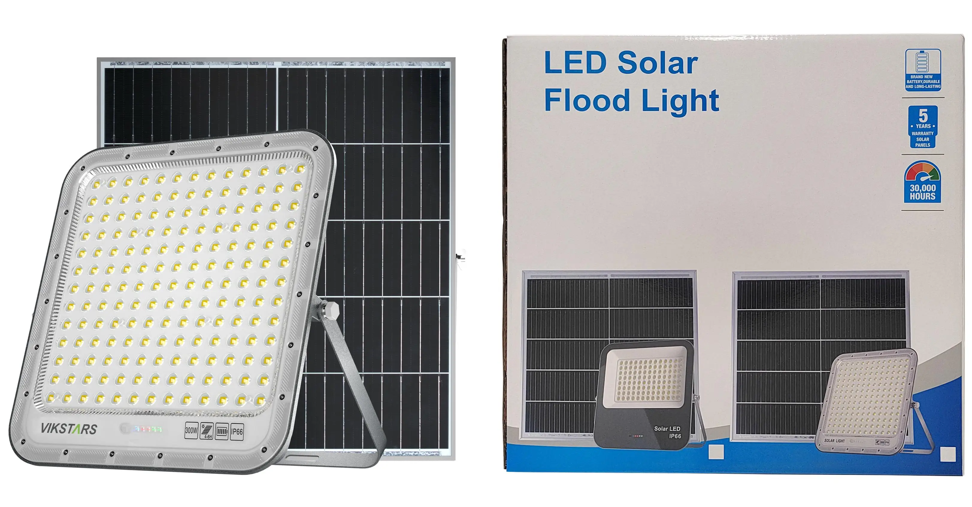 60w 100w 200w 300w LED Solar Flood Light Battery Replaceable Outdoor Waterproof