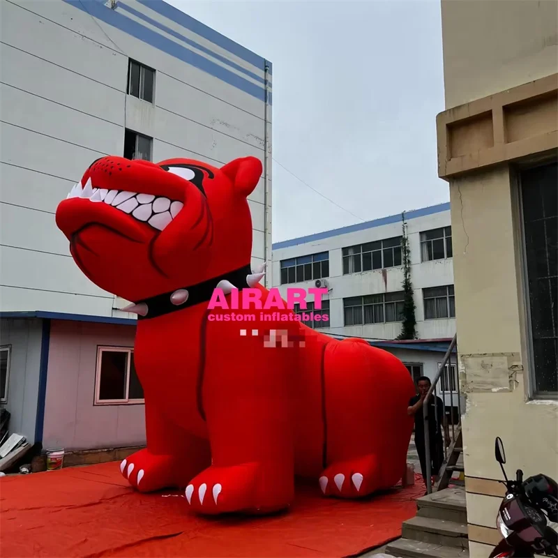 Red Inflatable Pit Bull Mascot Balloon - Customized Fun