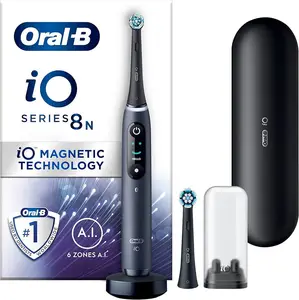 Oral-B IO 10 Electric Toothbrush with Pressure Sensor, 4 Brush Heads, Travel Case - 7 Modes, 2 Min Timer