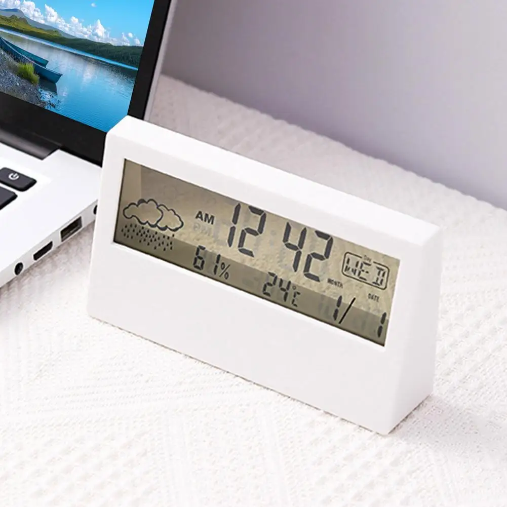 Student Electronic Alarm Clock Multi Function  Weather Forecast Desk Table Digital Cheap Clock Home Decoration Cute Small Gift