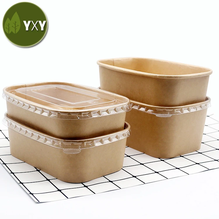Disposable Easy Open paper Takeout Togo Food Containers With Lids