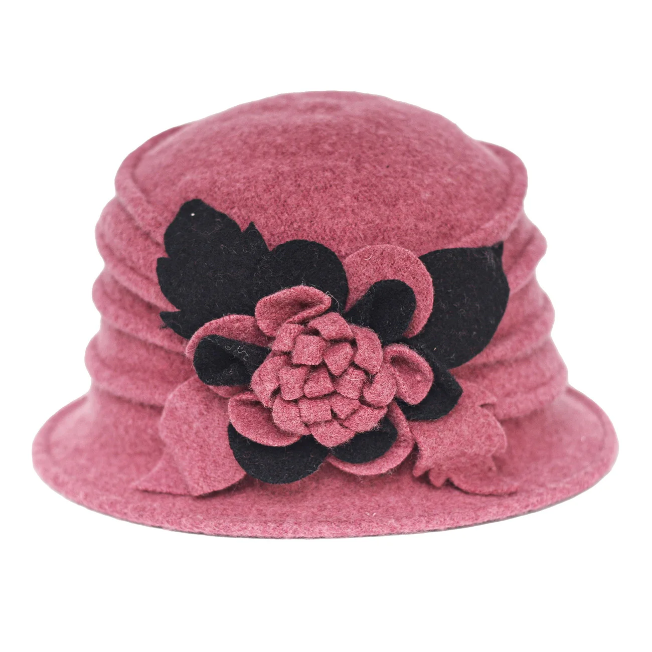 1293 Women Beret Hat Cloche Bucket Hat Vintage Floral Wool Classic Winter Hat Sumolux Women main image 2