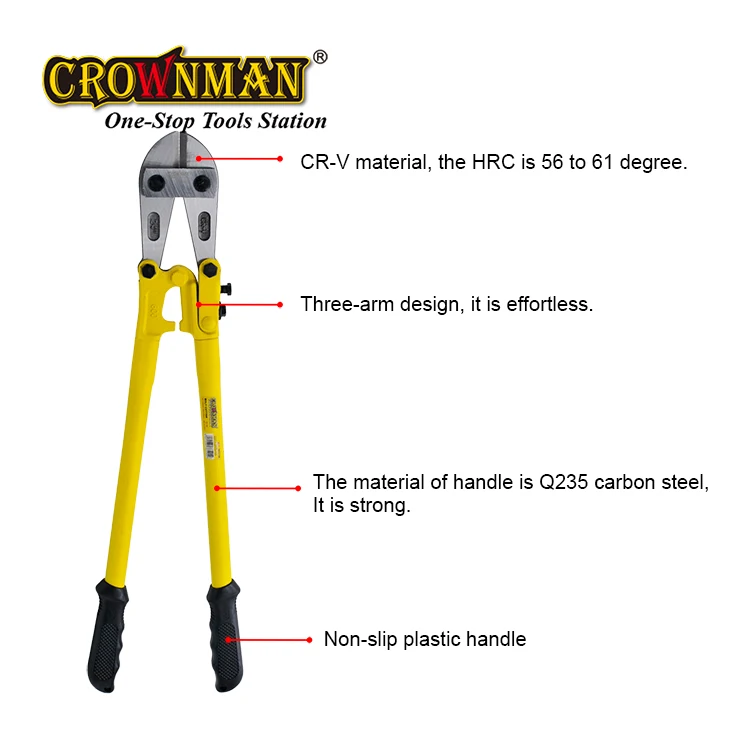 CROWNMAN Holding Hand Tools Heavy-duty European 12"-48" Wholesale Custom Cutting Tools Chain Lock Bolt Wire Cutter