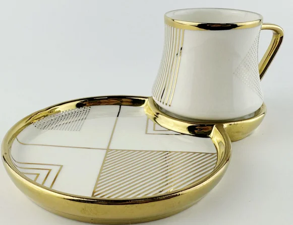 Лидер продаж современный роскошный стиль S/6 чашек и блюдца высокое качество новый костяной китайский материал белого цвета белый фарфор кофе