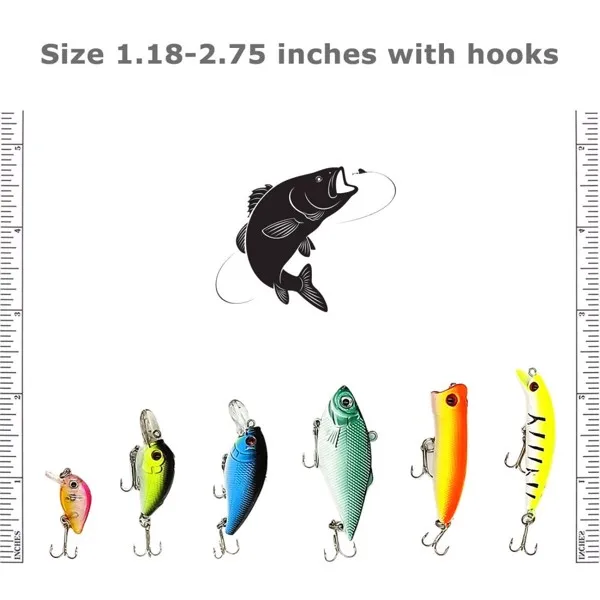 30pcs Lumina Stainless Steel Live Bait Set with Minnow Bait Topwater & Midwater Lures for Freshwater Fishing Anglers