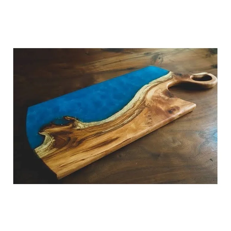 Wooden Blue Epoxy Resin Chopping Board River Resin Design Good Quality