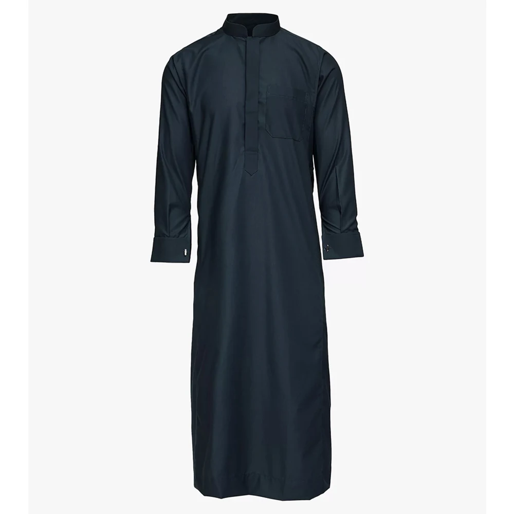 Djellaba Homme Marocaine Manches Longues Avec Capuche - Qamis Thobe Caftan Robe Traditionnelle Musulmane