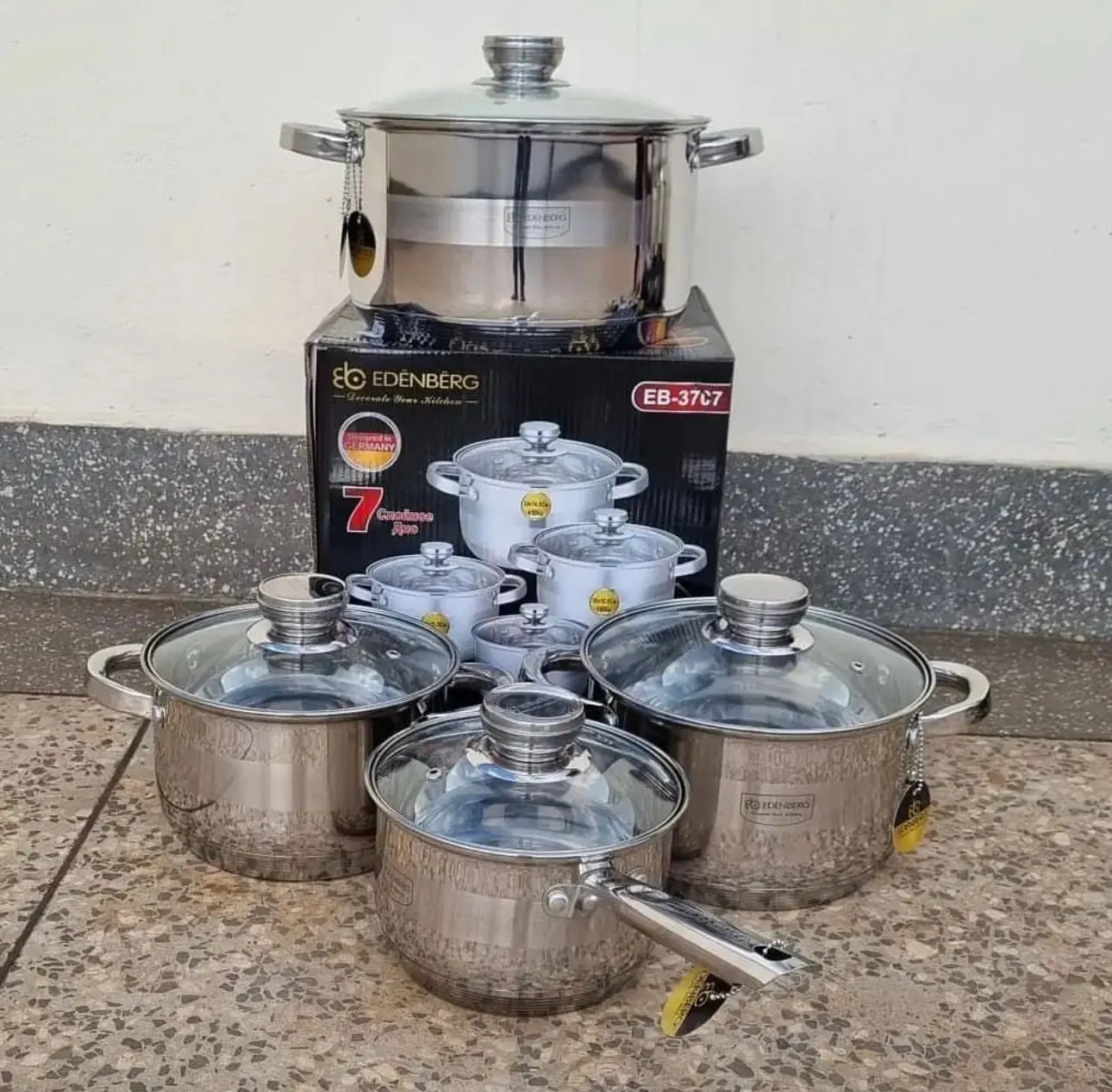 Stainless Steel Cookware Commercial Cooking Pot Set Soup Cookware Sets 12 Pcs Stainless Steel