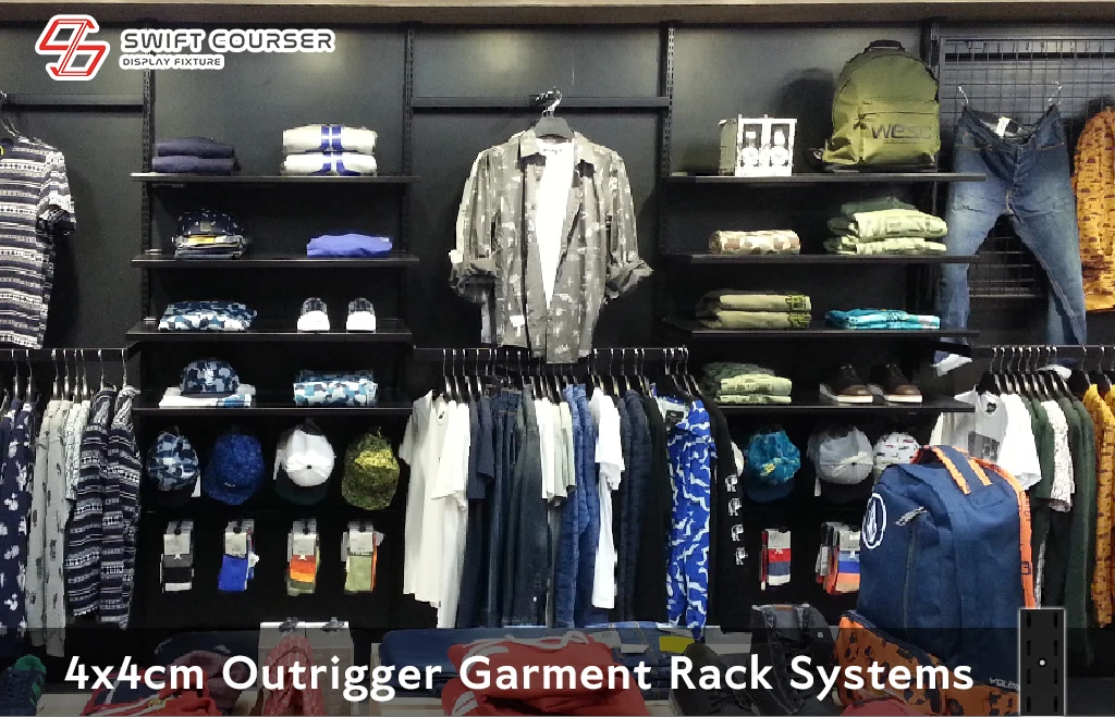 4x4cm Outrigger Garment Rack Systems - Retail Accessories