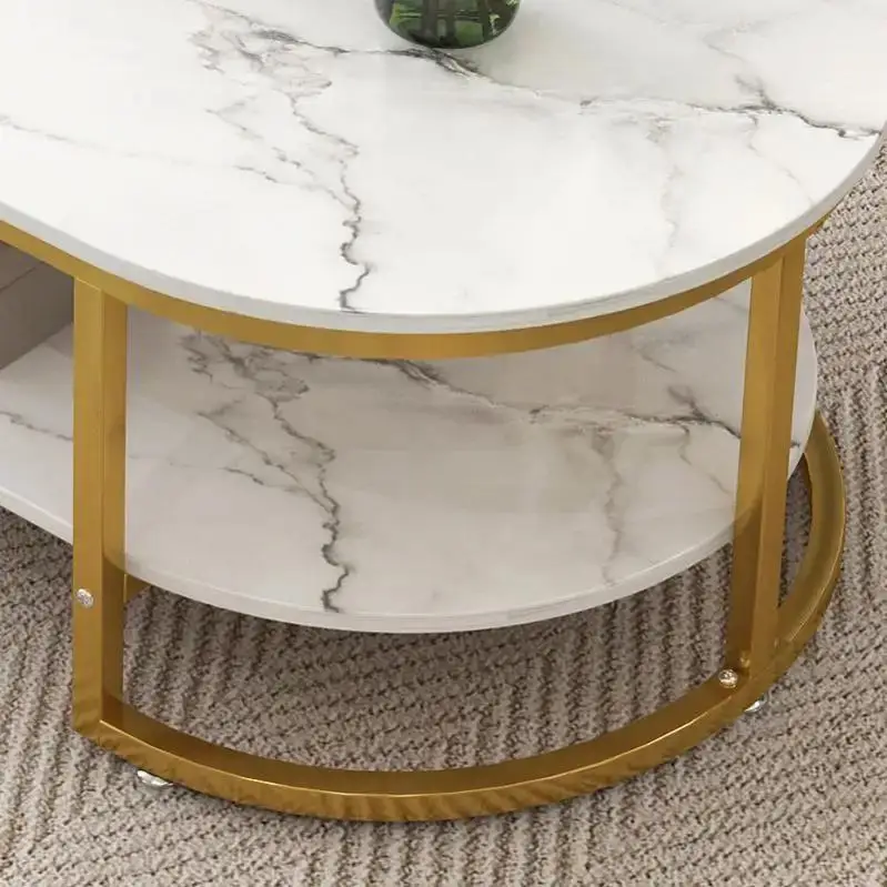 2023 Home Furniture Nodric Style Coffee Table With 2 Layers Colorful