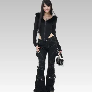 Women Loose Fit Jeans Women Wide Leg Jeans