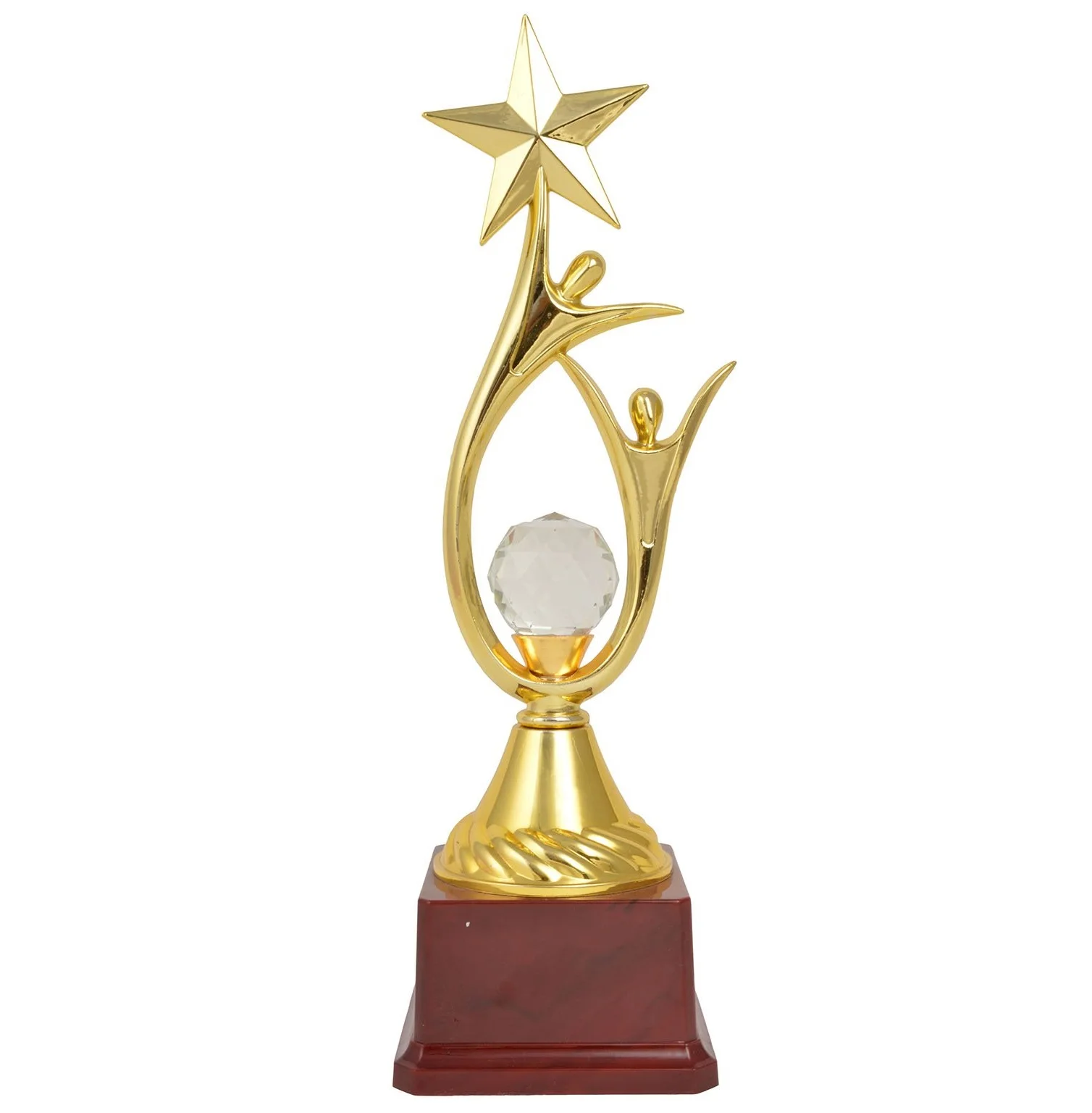 Customized Design Vintage Style Nickle Plated Brass Sports Trophy Cups Trophy Football Cricket Trophy Star