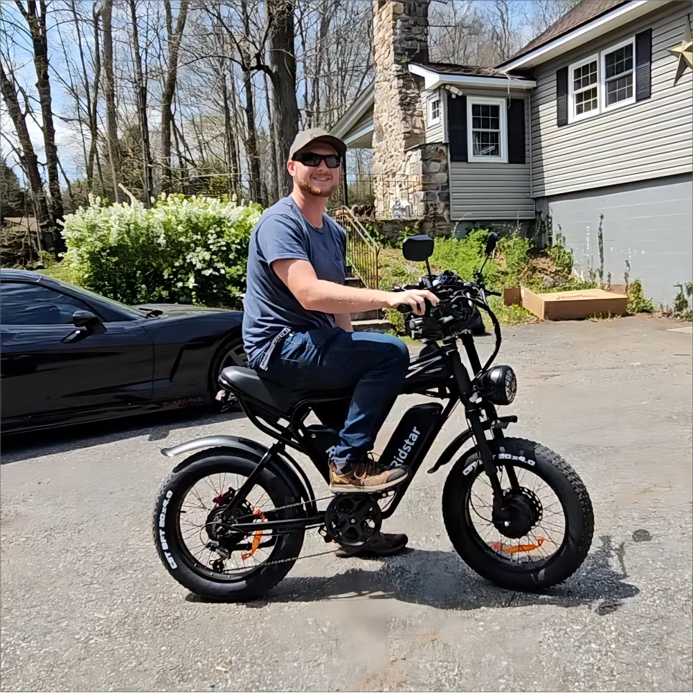 RIDSTAR Q20 Pro 20"*4.0 Fat Tires Electric Mountain Bike 2*1000W Motor 52V 40Ah Dual Battery