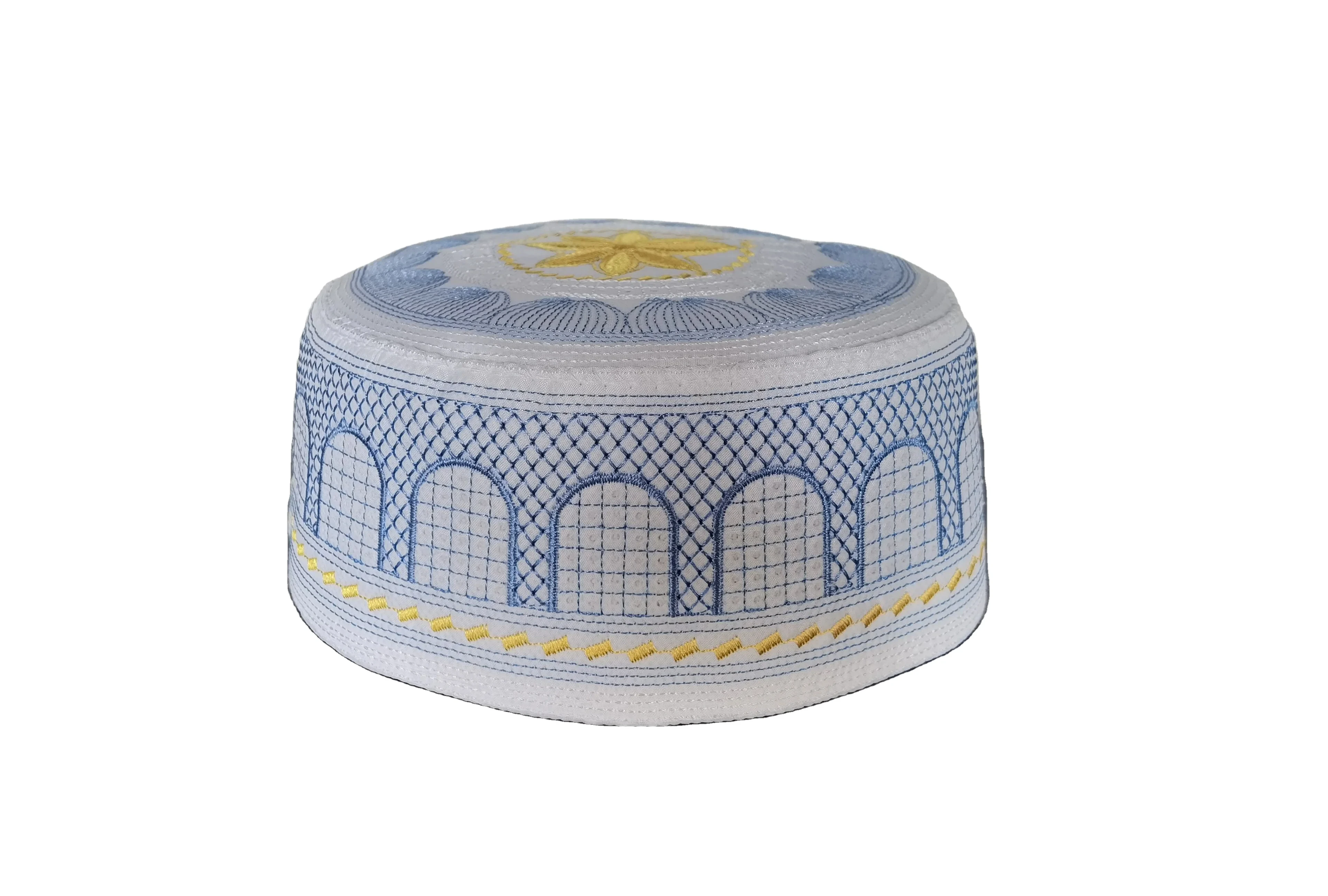 High Quality Men Prayer Namaz Embroidery Skull Cap Kufi Hat Turkish Muslim Custom Made Embroidered Caps