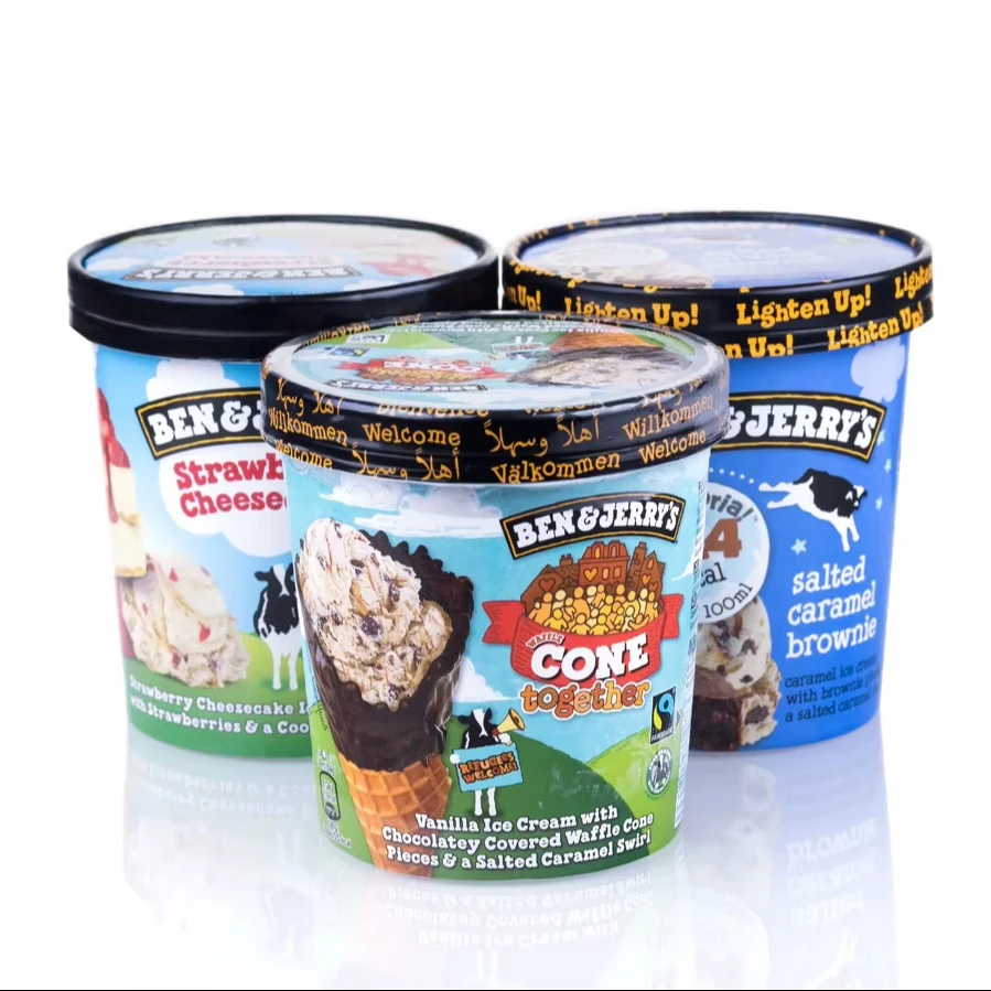 Мороженое с вкусным вкусом и Ben & Jerry на продажу