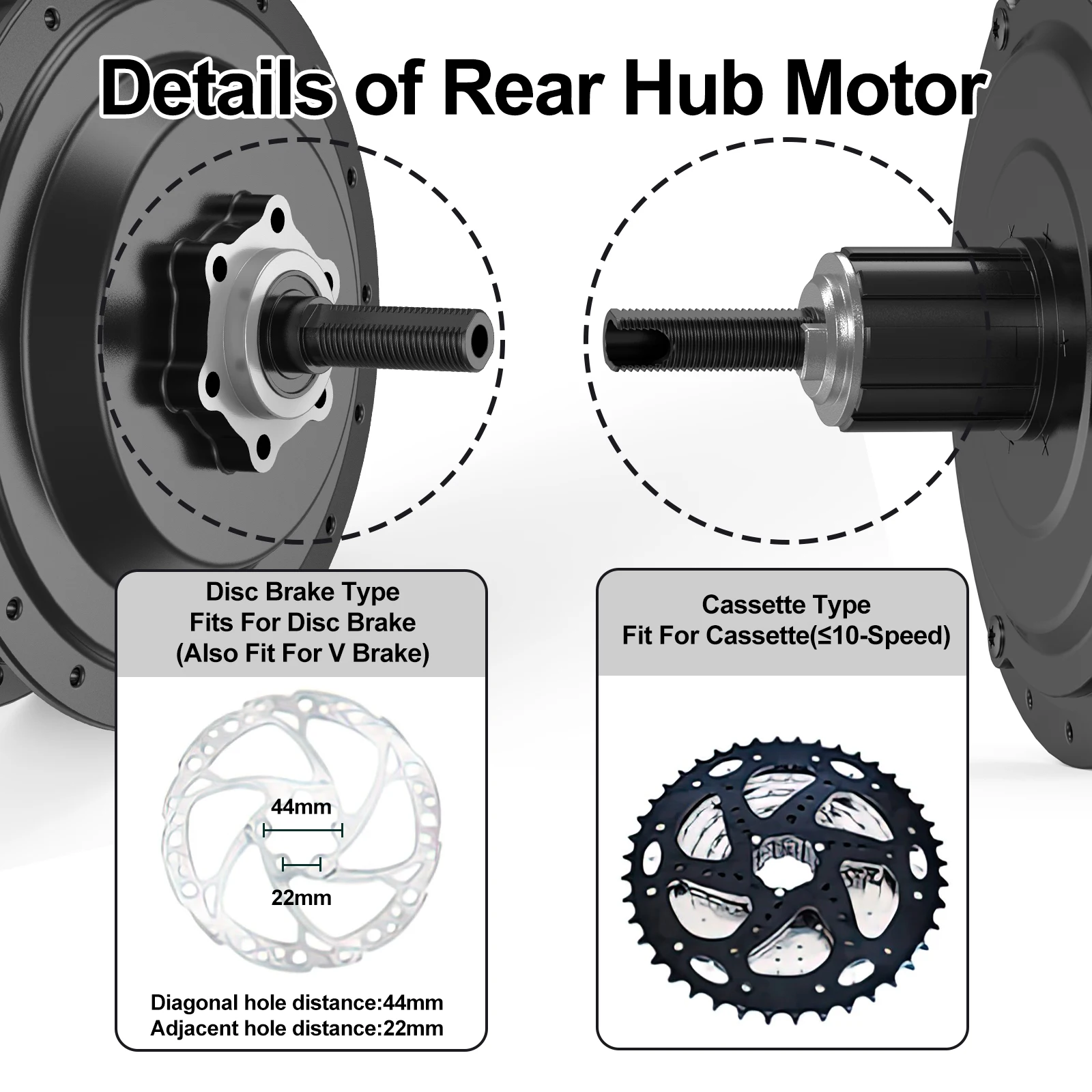 Bafang 250W 36V Rear Hub Motor for Ebikes | Brushless Motor with