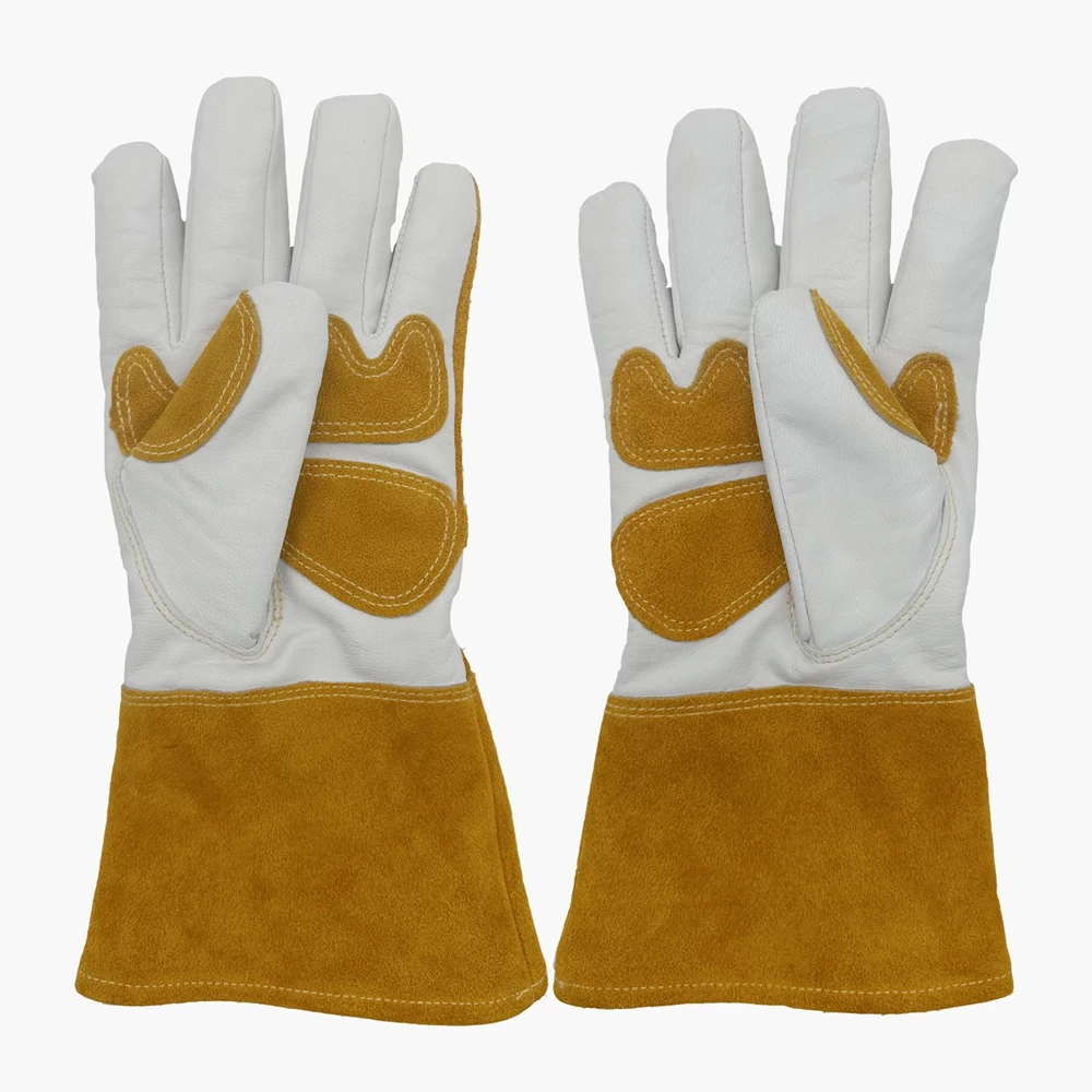 Мужские перчатки для сварки MIG с логотипом под заказ износостойкие кожаные ежедневного использования и работы