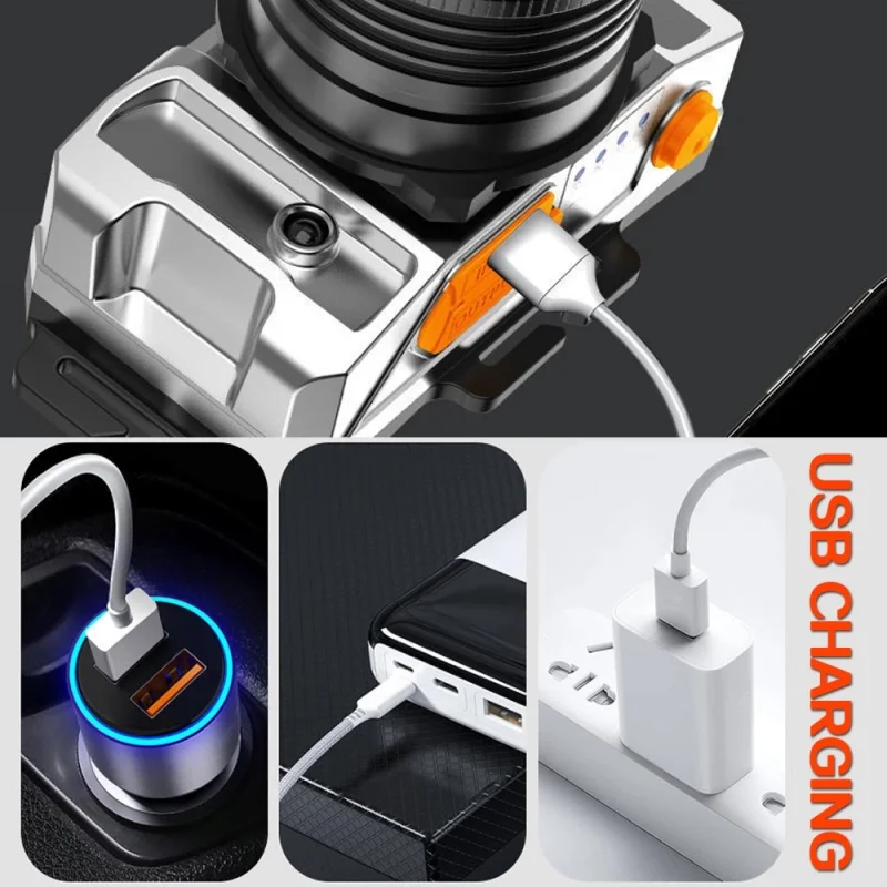 Powerful USB Zoom Headlight Motion Sensor Led Rechargeable Camping Waterproof T6 Induction LED Headlamp