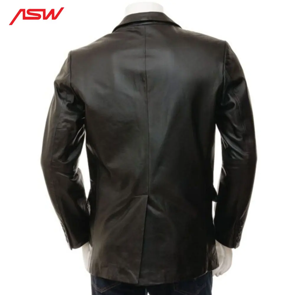 Men's Simple Leather Blazer Custom Made Hot Selling Slim Fit Blazer