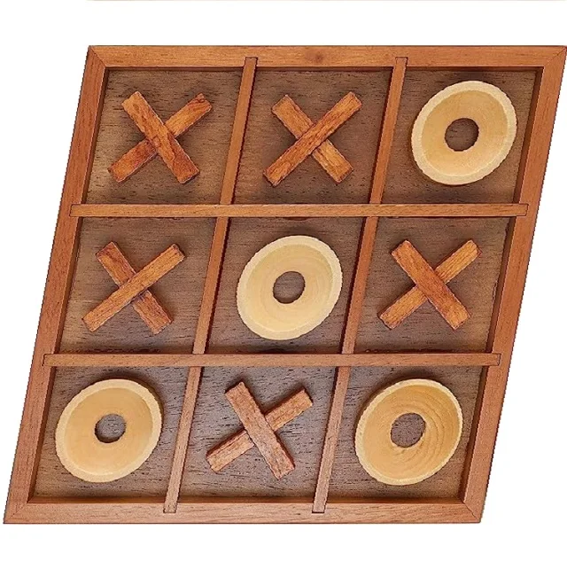 Premium Quality  Tic Toe Board Game Square Shaped & Yellow Pin Bole   XOXO  Puzzle Game Friends Family Time Pend Desk Game