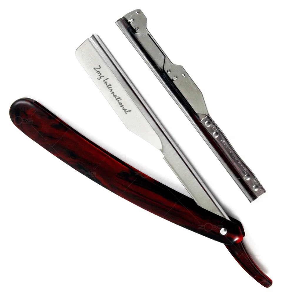 Manual Shaver for Men Straight Edge Stainless Steel Sharp Barber Razor Folding Shaving Shave Manufactured by Zorg International