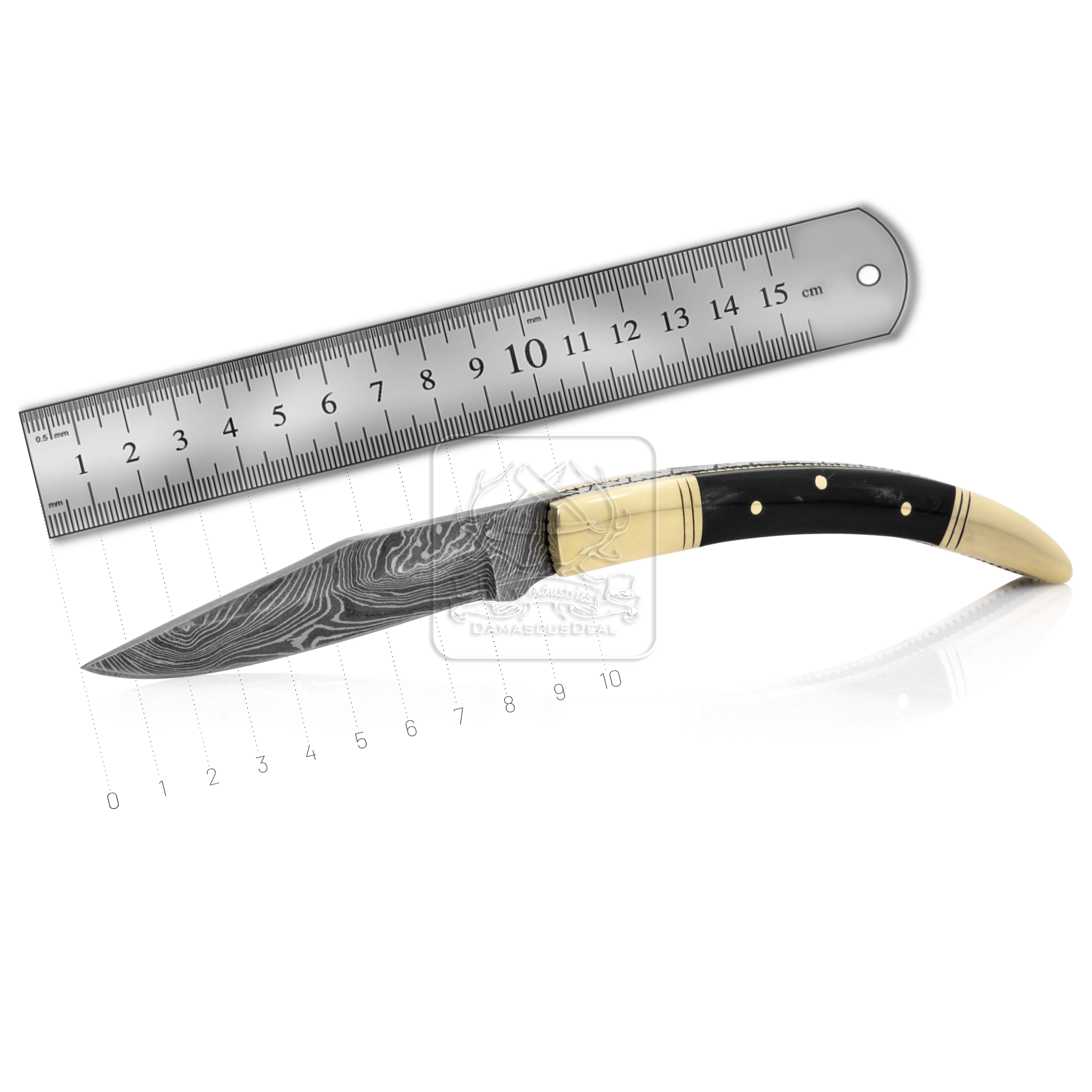 Damascus Steel Handmade Ddfk827 Buffalo Horn Camping Hunting