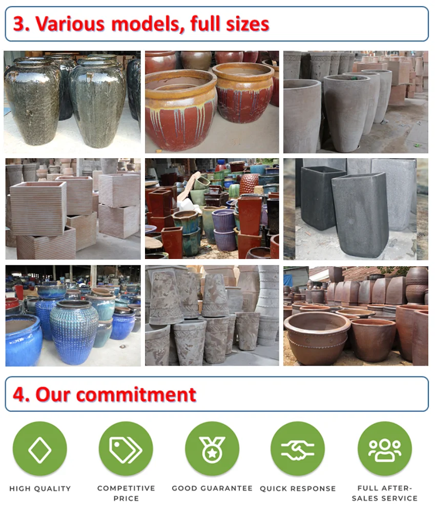 Garden Ceramic Pots Planter Modern Outdoor Glazed Larger Terra Pots