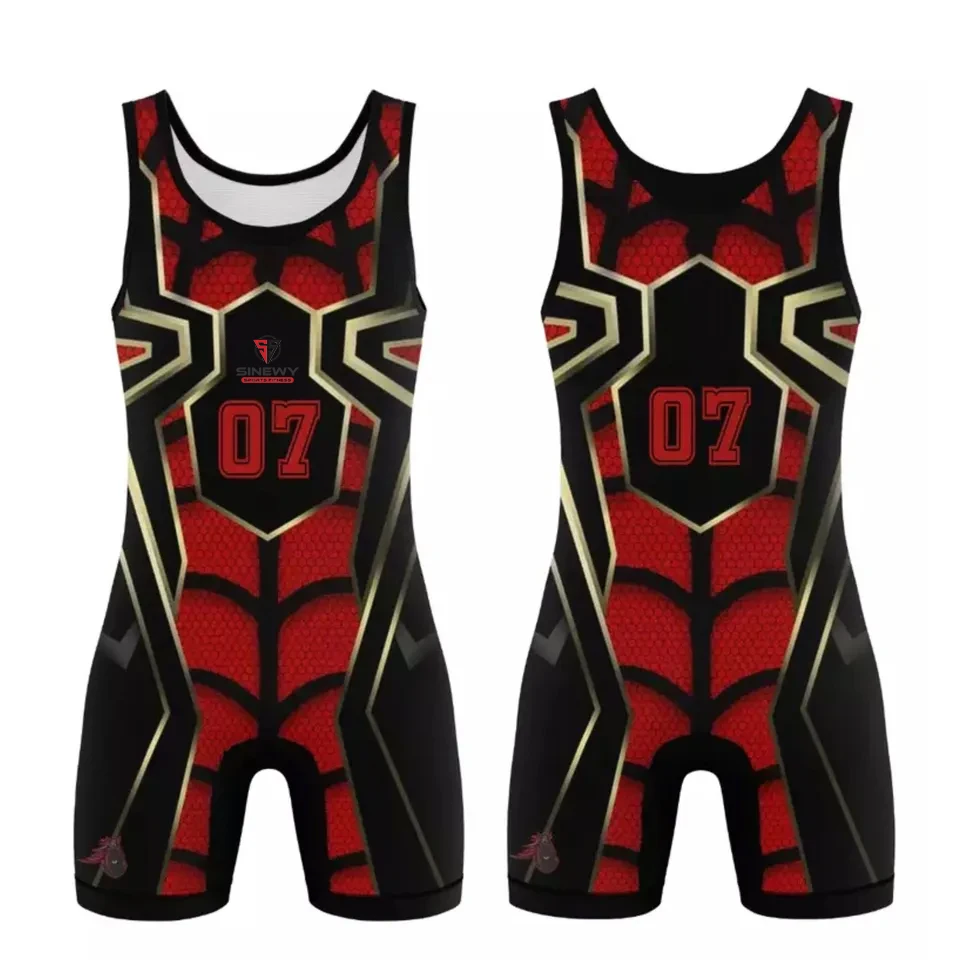 Hot Sale Sublimated Unisex Wrestling Singlets Youth Design Sportswear