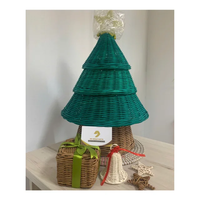 Wicker Rattan Bells Handmade Christmas Tree Ornaments Rattan Star Acorn Decoration Parties Lighting Features - CARYLN