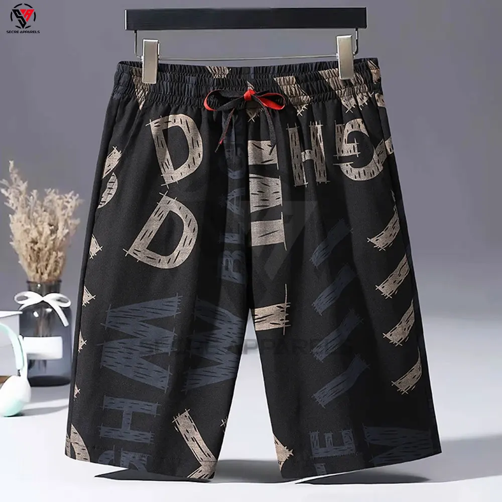 Breathable Men's Printed Shorts Casual Jogging Pants New Trendy Breathable Sweatpants Thin Style Loose Shorts607_voghion.com