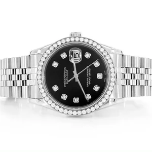 Factory Custom Pass Diamond Test High Luxury VVS Moissanite Watch Unisex Hip Hop Black Dial Mechanical Stainless Steel Buss