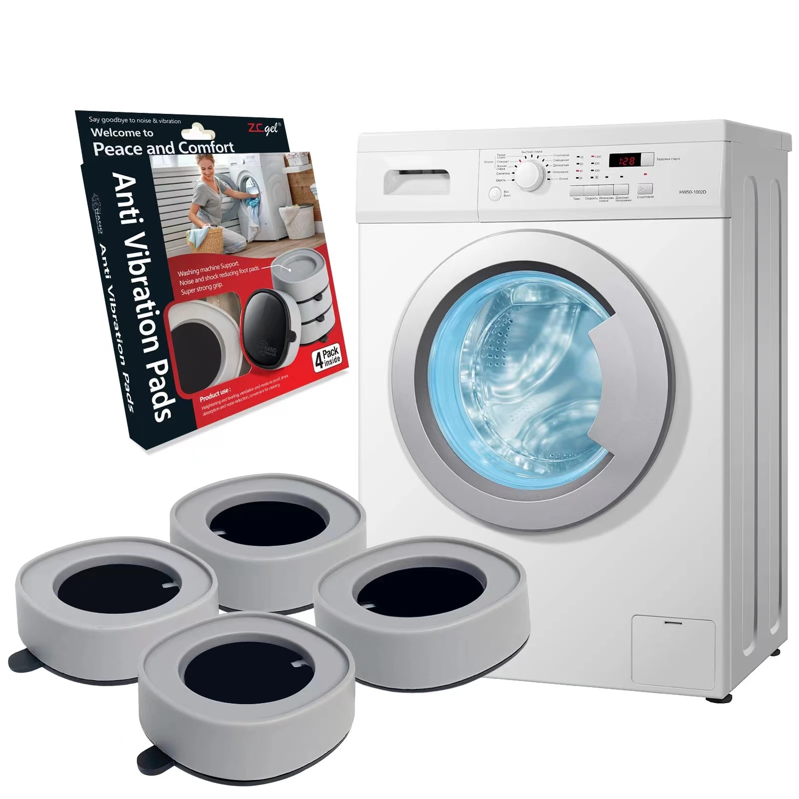 schrittmotor vibration Matte Für Waschmaschine Und Trockner OLIVO.shop GYMMY Anti-Vibrationsmatte  Für Waschmaschine – 60x60 Cm, Rutschfester EVA-Schaum Anti-Vibrationsmatte  Waschmaschine main image 1
