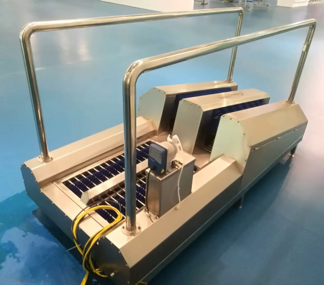 Stainless steel handheld boot washing machine designed to industrial hygiene standards