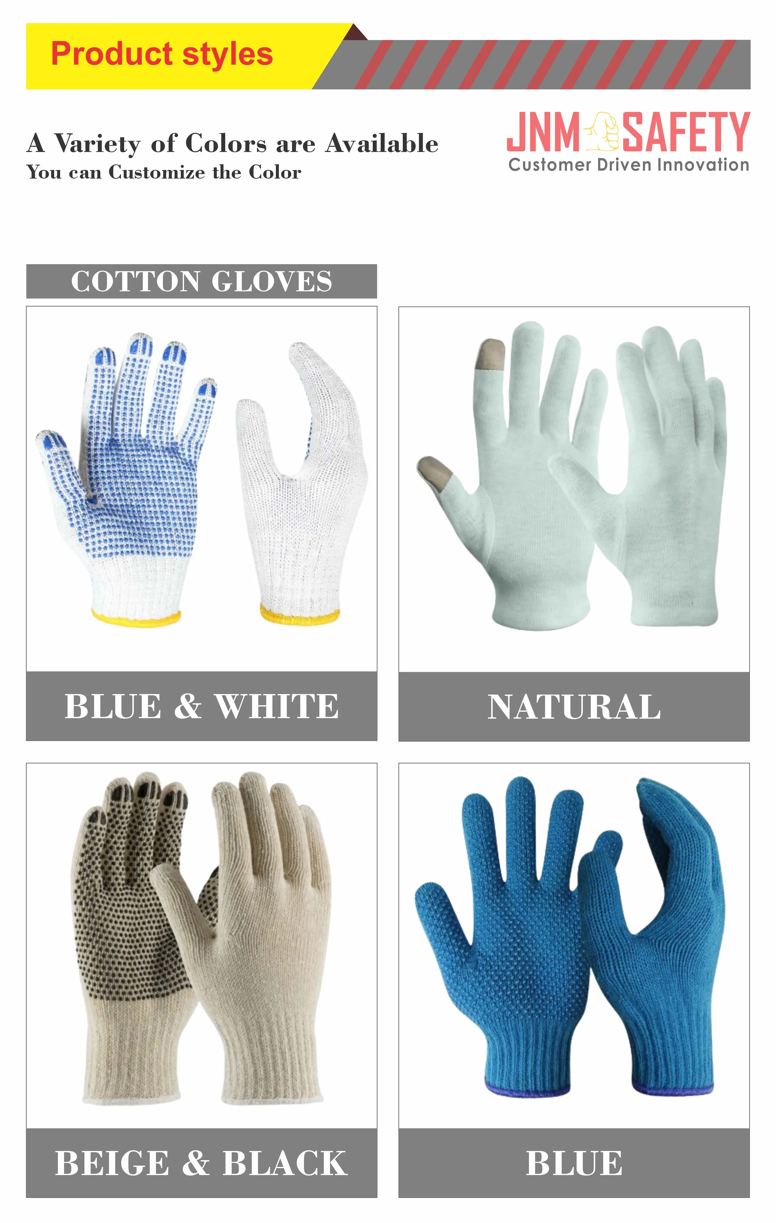 Industrial Safety Hand Protection Reinforced Pvc Dot Cotton Fabric ...