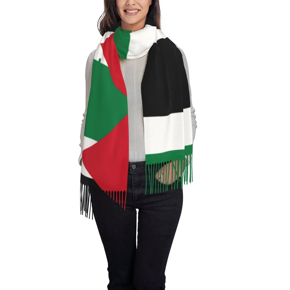 Быстрая доставка палестинский 100% акриловый вязаный жаккардовый тканый шарф с флагом страны футбольный спортивный дизайн логотипом на заказ