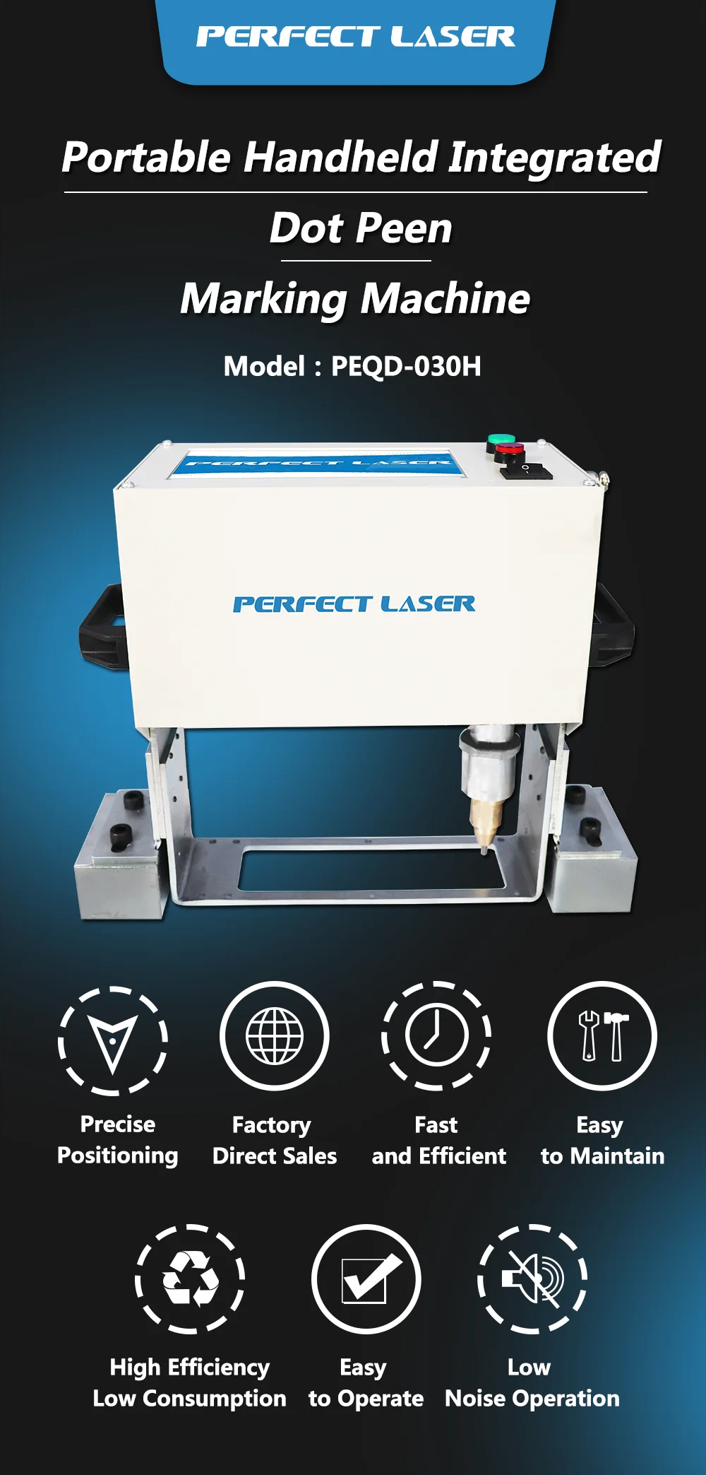 Perfect Laser Small dot / Vin Number Portable Pneumatic Metal Engraving  tools/metal engraving machine