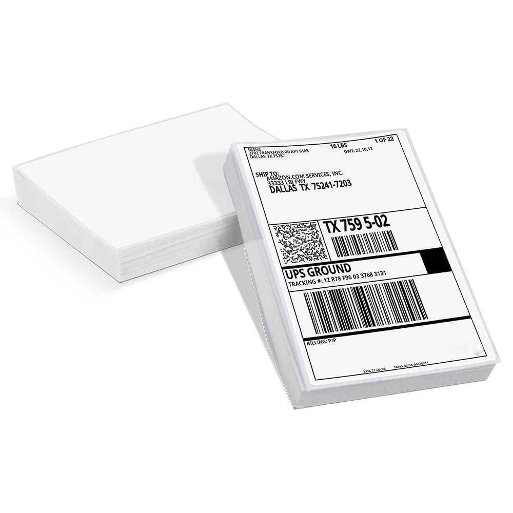 4x6 FanFold Shipping Labels Thermo Perforated Low Moq Direct Thermal Waybill Stickers Eco Friendly Shipping Labels