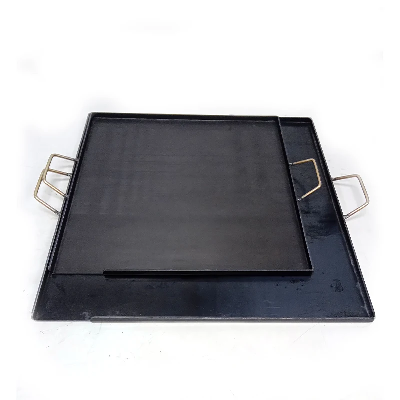 Exquisite Detailing Big Size Mild Steel Square Burger Hot Plate Pan 3