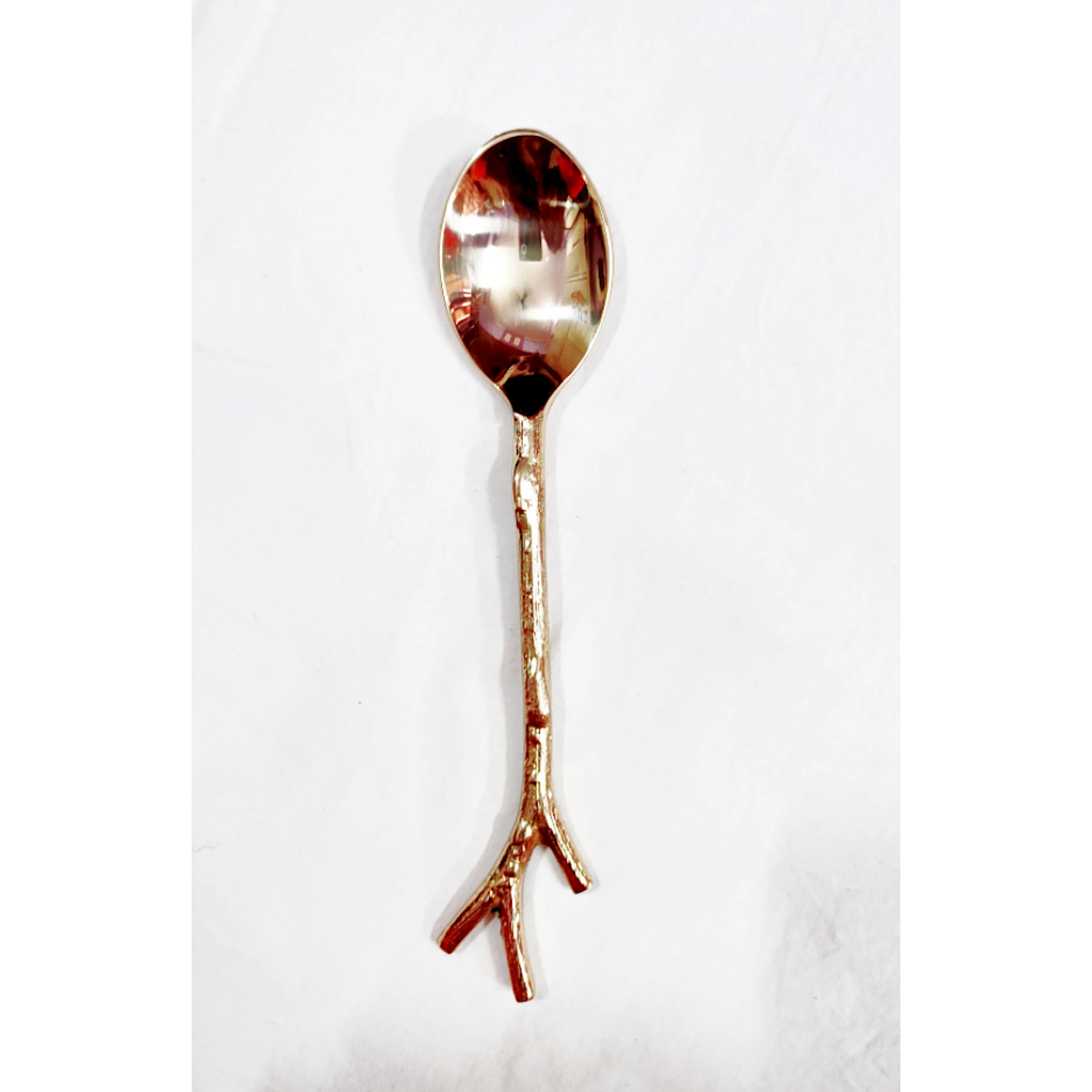 Golden Branch Flatware Spoon with Mirror Polish for Hotel & Restaurant Good Quality Branch Dinner Spoon for Wholesale Price