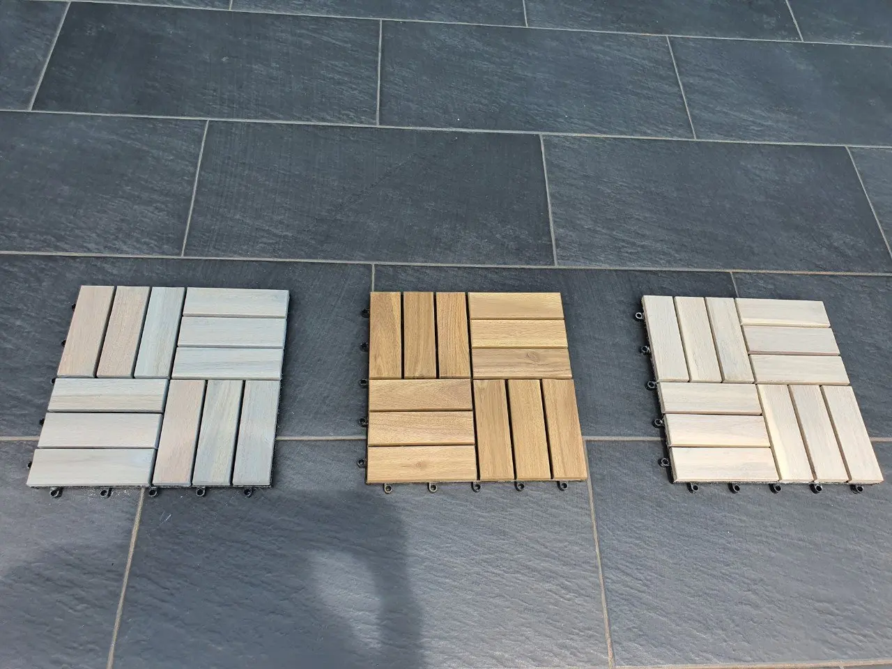 Available To Export Deck Tiles Interlocking 12 Slats Acacia Wood