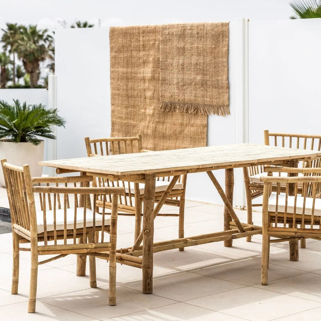Contemporary Design Bamboo Table and Chair Set for Outdoor New Design  Contemporary Style Furniture for Wholesales