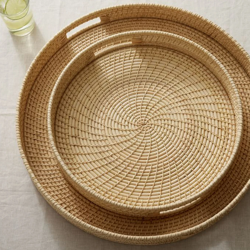 Wholesale Durable Round Rattan Tray - Perfect for Home Decor