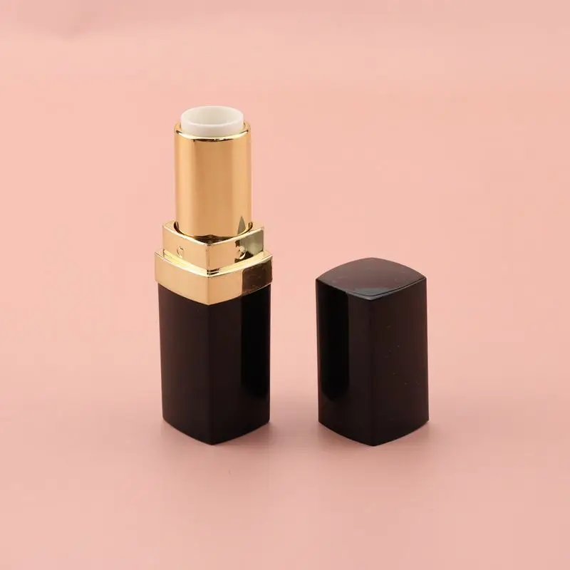 Wholesale Square Black Empty Lipstick Tubes with Gold Middle Cosmetic Lipstick Containers Bulk In-Stock