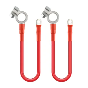 Heavy Duty 19cm 5AWG Pure Copper Battery Connecting Wire Tinned Copper Clip to OT16-6 Lug Red PVC Power Cable
