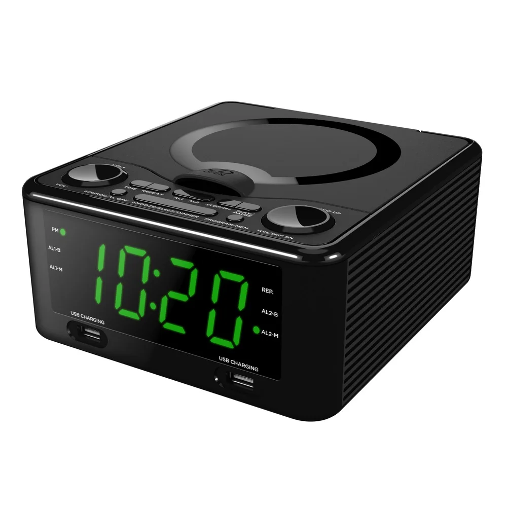 CD- 268 1.2"or1.4" LED Display CD Player Alarm Clock FM Radio with USB Port for Charging/music Playback